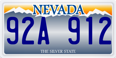 NV license plate 92A912