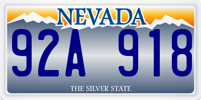 NV license plate 92A918