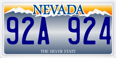 NV license plate 92A924