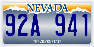 NV license plate 92A941