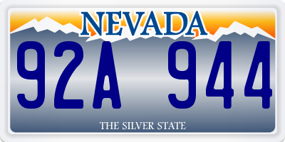 NV license plate 92A944