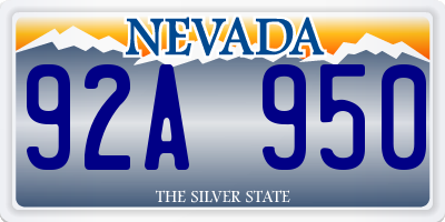 NV license plate 92A950
