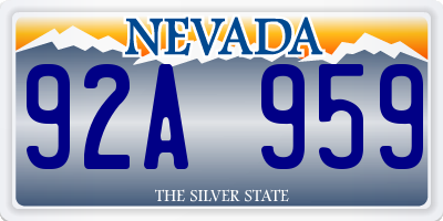 NV license plate 92A959