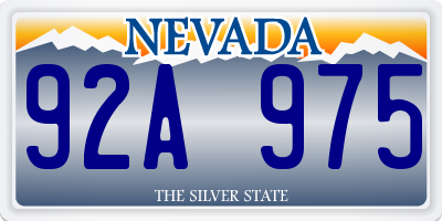 NV license plate 92A975