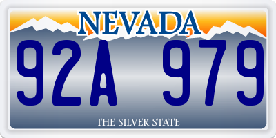 NV license plate 92A979