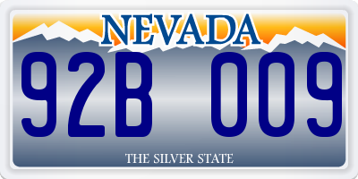 NV license plate 92B009