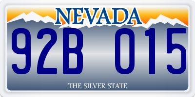 NV license plate 92B015