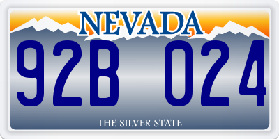 NV license plate 92B024