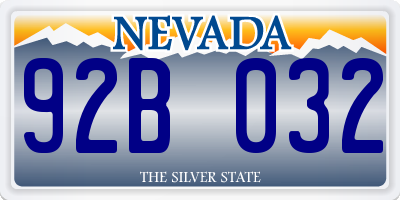 NV license plate 92B032