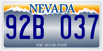 NV license plate 92B037