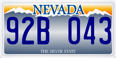 NV license plate 92B043