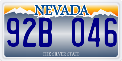 NV license plate 92B046