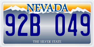 NV license plate 92B049
