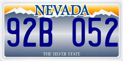 NV license plate 92B052