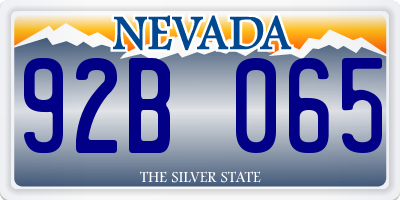 NV license plate 92B065