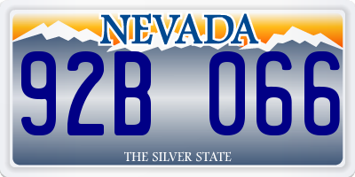 NV license plate 92B066