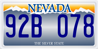 NV license plate 92B078