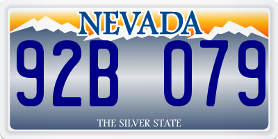 NV license plate 92B079