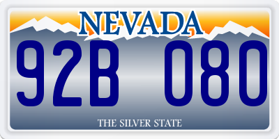 NV license plate 92B080