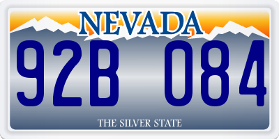 NV license plate 92B084