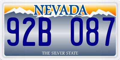 NV license plate 92B087
