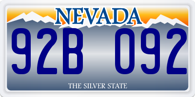 NV license plate 92B092