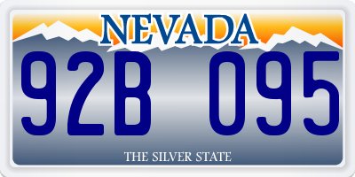 NV license plate 92B095