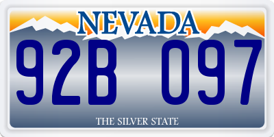 NV license plate 92B097