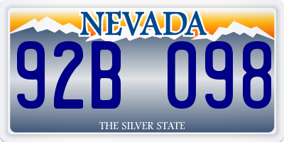 NV license plate 92B098