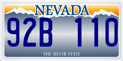 NV license plate 92B110