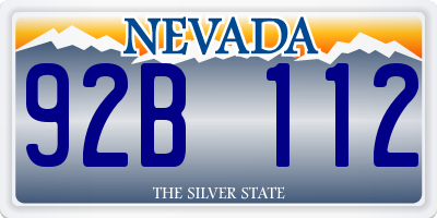 NV license plate 92B112