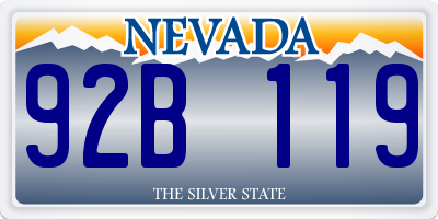 NV license plate 92B119