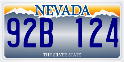 NV license plate 92B124