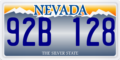 NV license plate 92B128