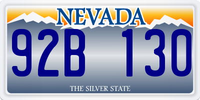 NV license plate 92B130