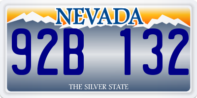 NV license plate 92B132