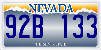 NV license plate 92B133