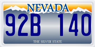 NV license plate 92B140