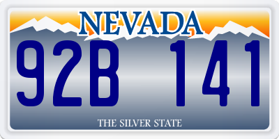 NV license plate 92B141