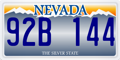 NV license plate 92B144