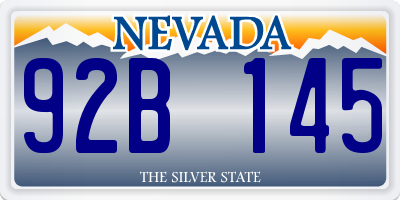 NV license plate 92B145