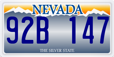 NV license plate 92B147