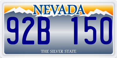 NV license plate 92B150