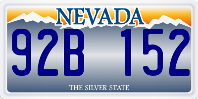 NV license plate 92B152