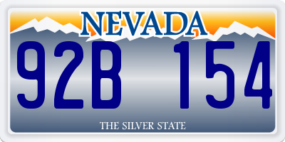 NV license plate 92B154