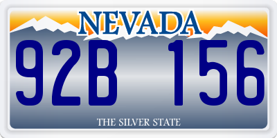 NV license plate 92B156