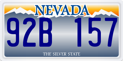 NV license plate 92B157