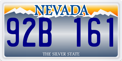 NV license plate 92B161