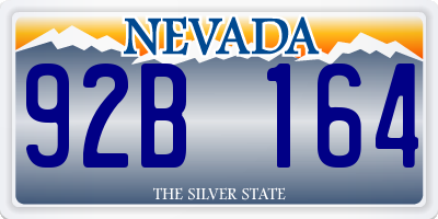 NV license plate 92B164