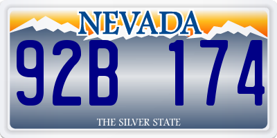 NV license plate 92B174